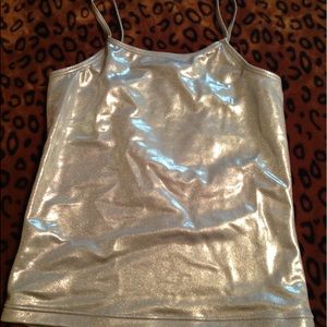 Silver metallic camisole stretch xs